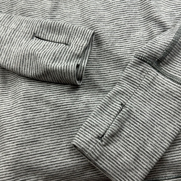 Lululemon Warm Your Core Long Sleeve Tee Tonka Stripe Heathered Slate White - Picture 2 of 5